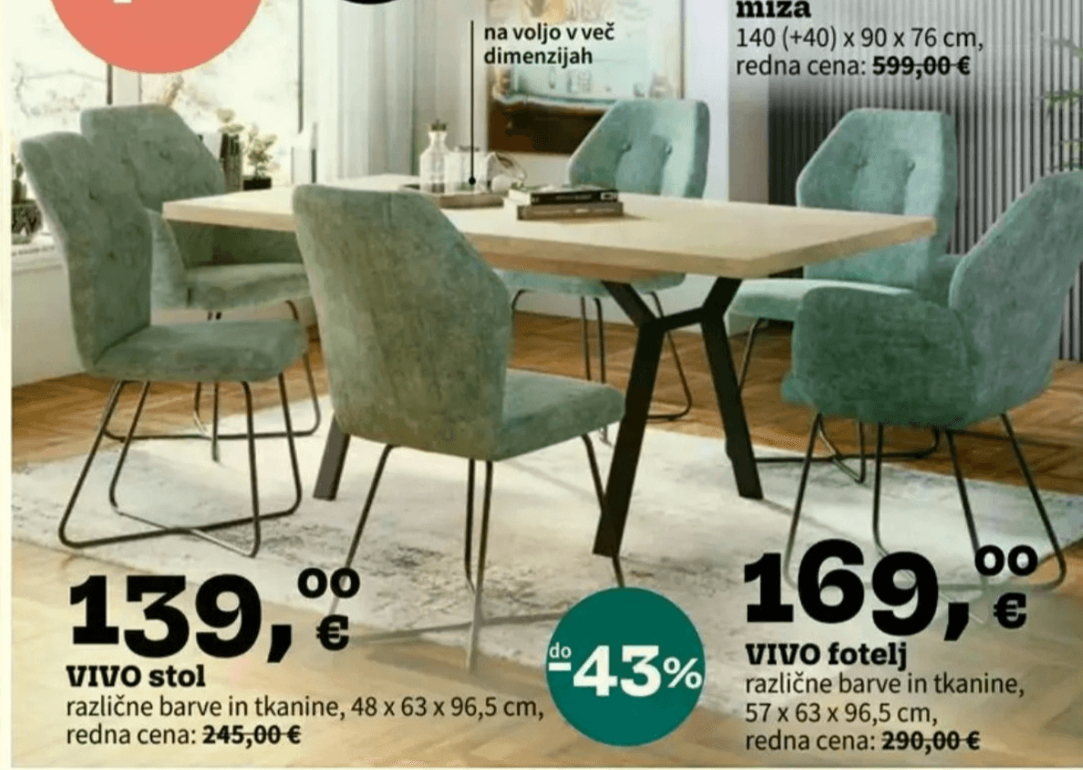 Vivo stol 48 x 63 x 96 cm Akcija v trgovini Prima