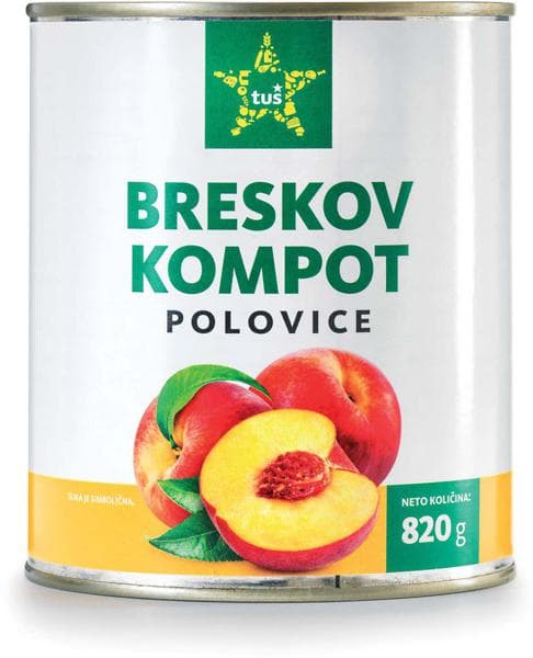 Breskov kompot polovice 820 g Tuš Akcija v trgovini Tuš