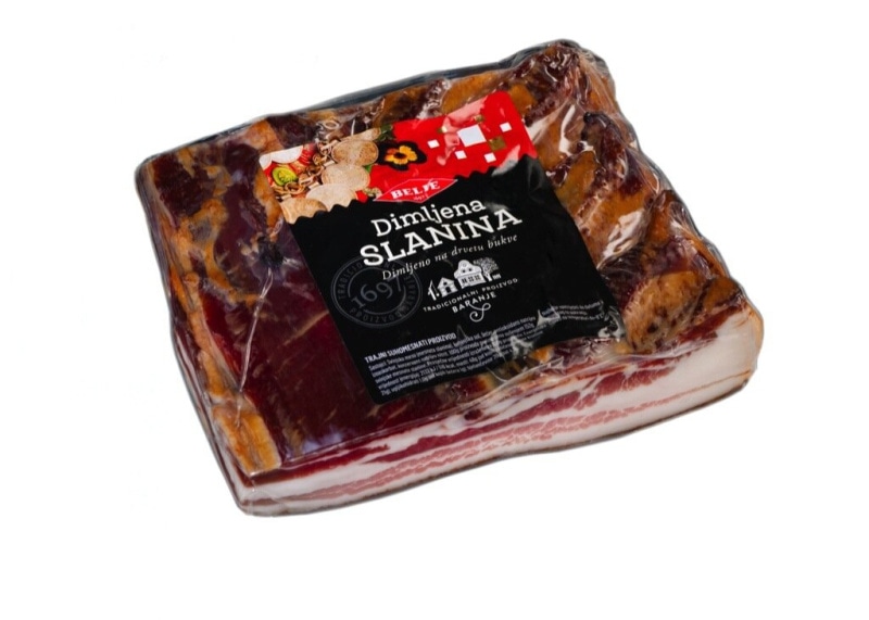Prekajena domača slanina Belje - Akcija v trgovini Mercator