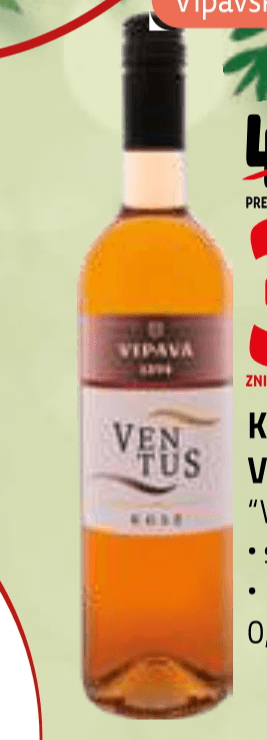 Vino Rose Ventus 0,75 l Vipava 1894 Akcija v trgovini Spar