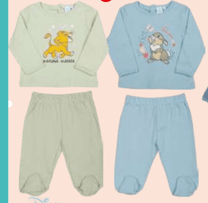 Disney Baby deška ali dekliška pižama Akcija v trgovini E.Leclerc