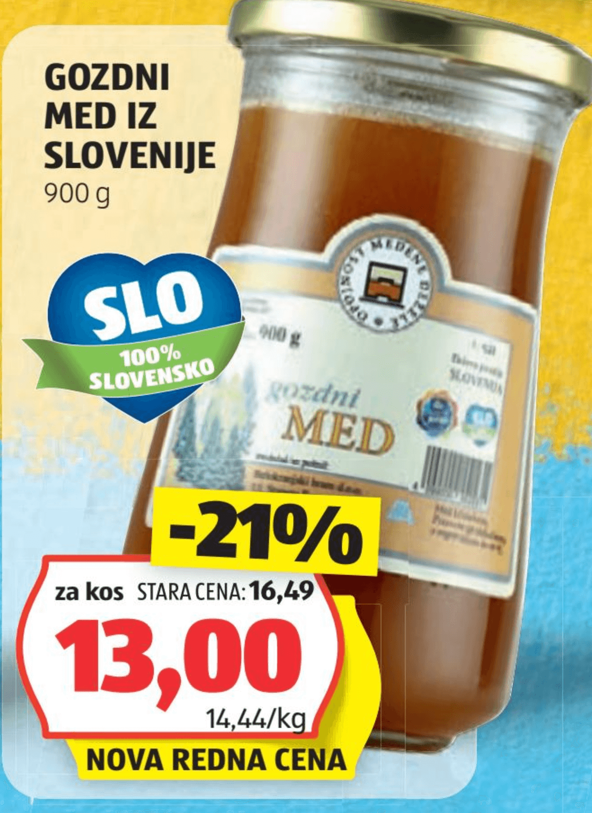 Slovenski gozdni med 900 g Akcija v trgovini Hofer
