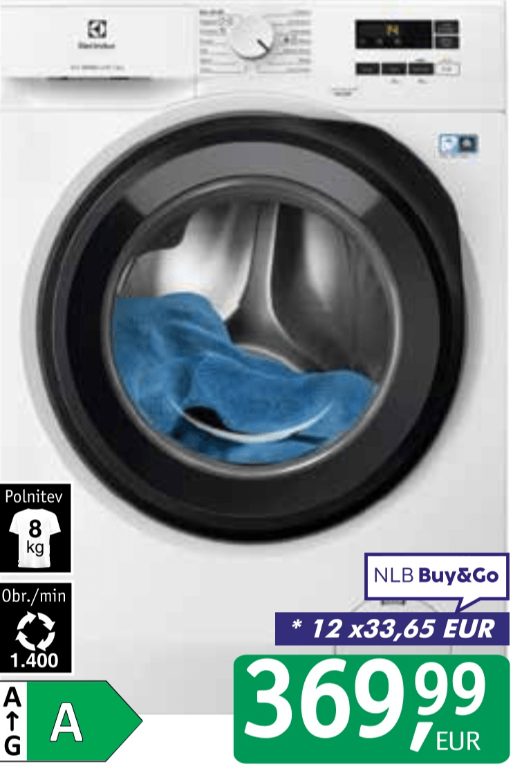 Pralni stroj Electrolux EW6F1482EE 8 kg - Akcija v trgovini Jager