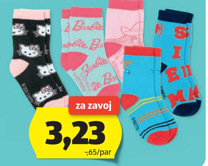 Otroške licenčne nogavice 5 parov Akcija v trgovini Hofer