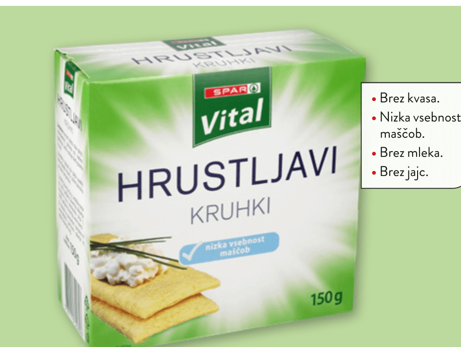 SPAR Vital hrustljavi kruhki Klasik 150 g Akcija v trgovini Spar
