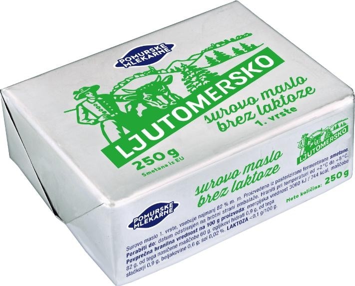 Ljutomersko maslo brez laktoze 250 g Akcija v trgovini Tuš