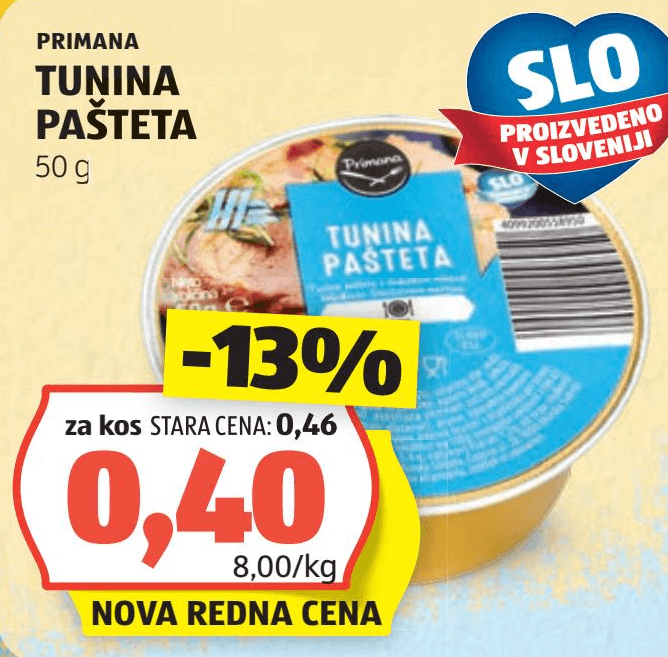Primana tunina pašteta 50 g Akcija v trgovini Hofer