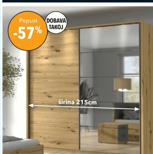 Omara BRAGA 215x225x60cm Akcija v trgovini Harvey Norman