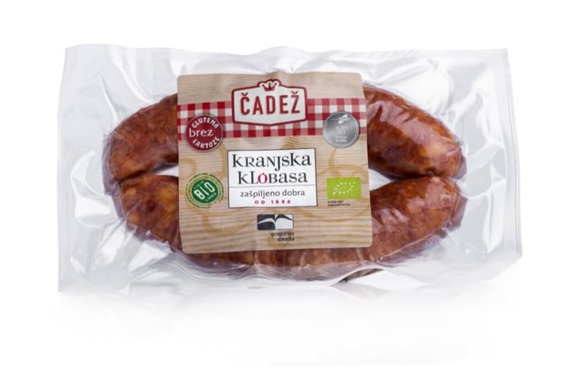 Kranjska klobasa Čadež Akcija v trgovini Spar