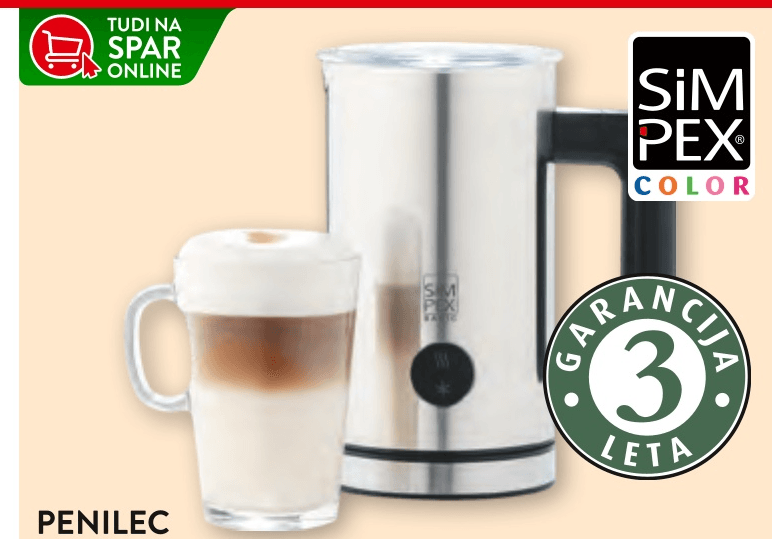 Penilec mleka Simpex - Akcija v trgovini Spar