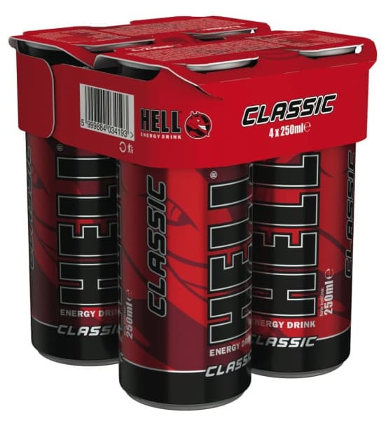 Hell energijski napitek 4 x 250 ml Akcija v trgovini Lidl