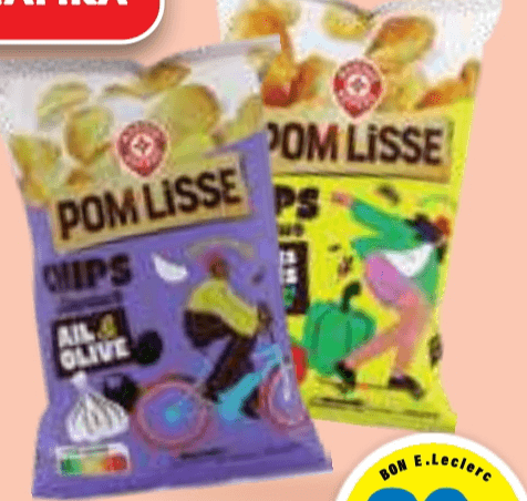Rebrasti čips Pom'Lisse 135 g Akcija v trgovini E.Leclerc