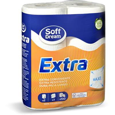 Papirnate brisače Extra 2 roli Soft Dream Akcija v trgovini Eurospin