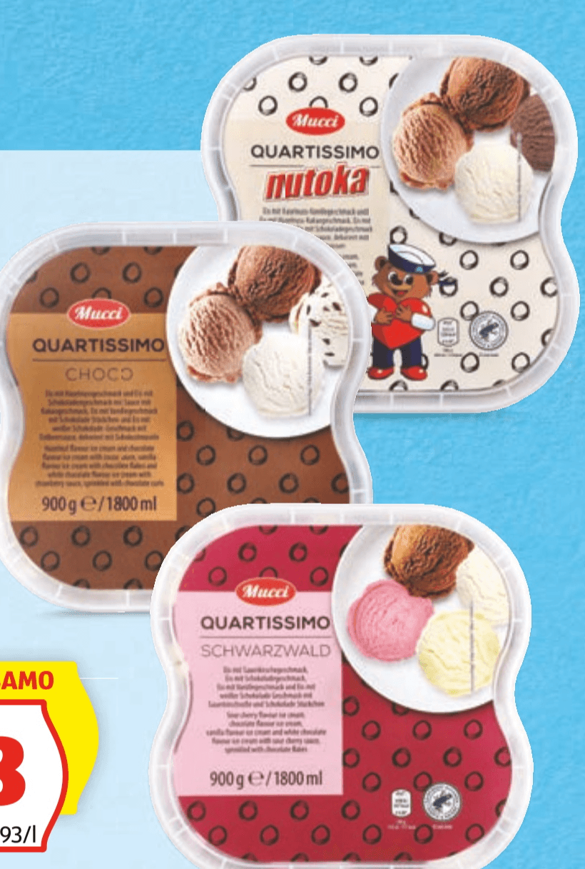 Mucci Sladoled Quartissimo 1,8 l - Akcija v trgovini Hofer