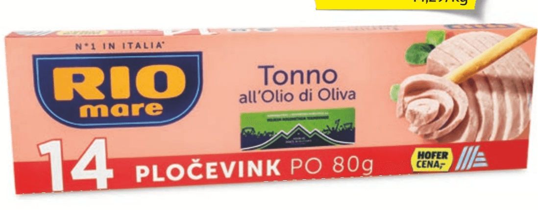 Rio Mare tunina v olivnem olju 14 x 80 g Akcija v trgovini Hofer