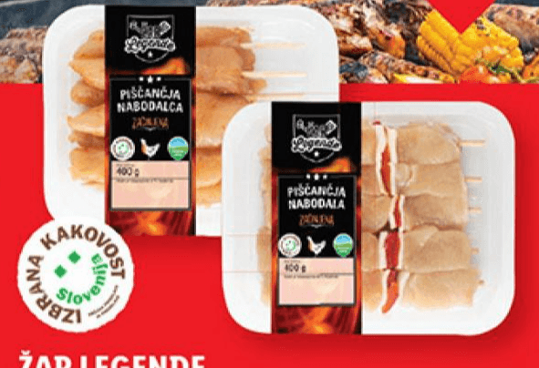 ŽAR LEGENDE Sveža piščančja nabodalca/nabodala 400 g Akcija v trgovini Lidl