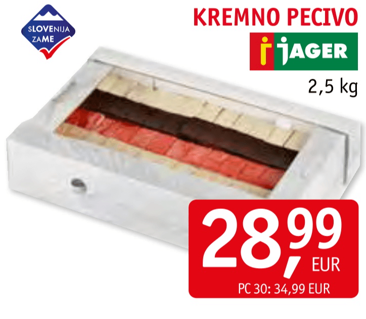 Kremno pecivo 2,5 kg Jager Akcija v trgovini Jager