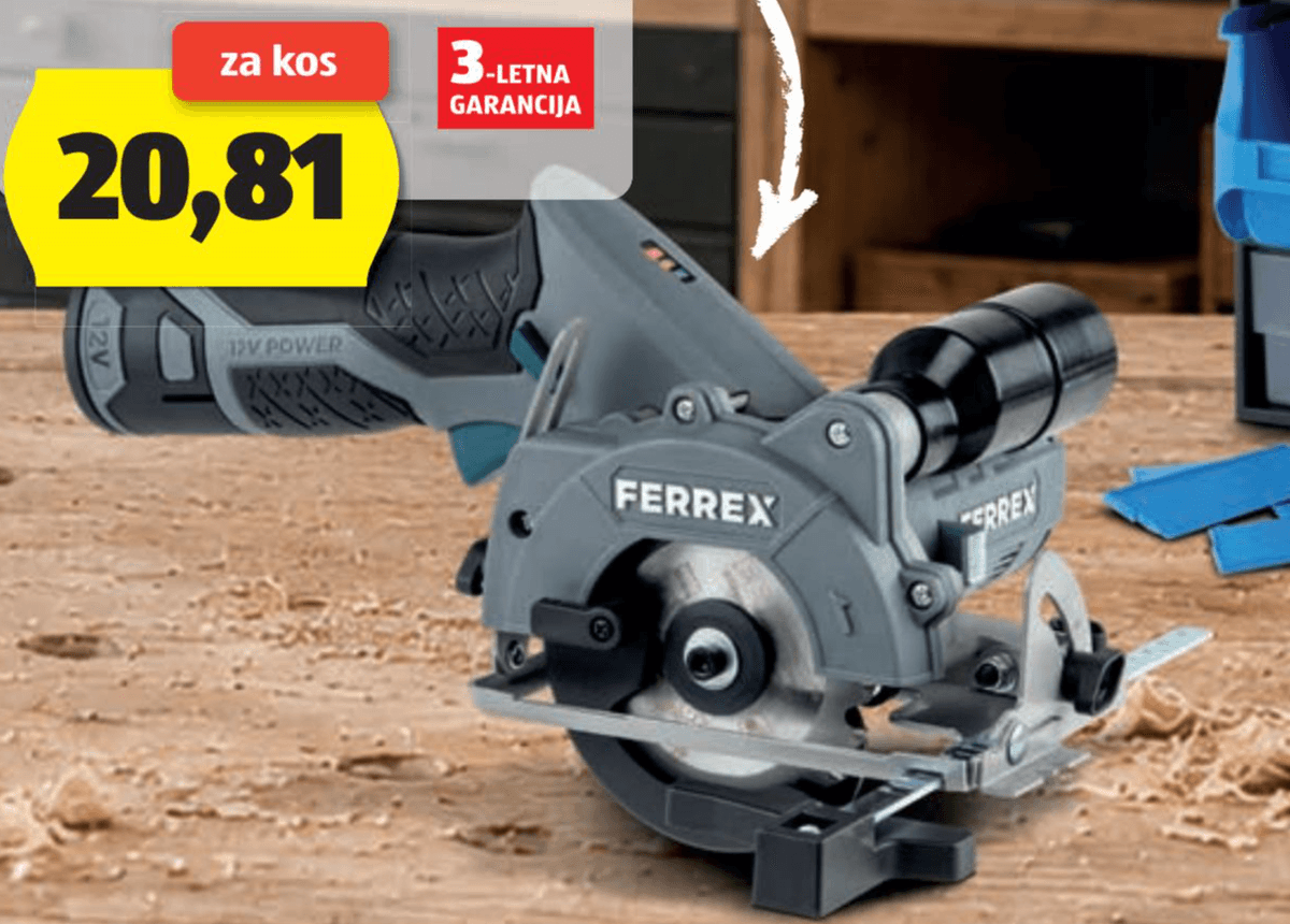 Ferrex vbodna/ročna krožna žaga, 12-V Akcija v trgovini Hofer