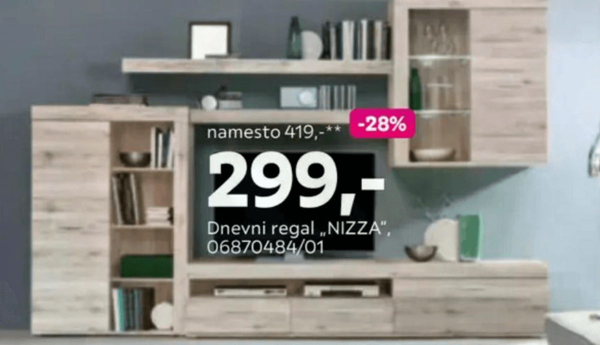 Dnevni regal "NIZZA" - Akcija v trgovini Mömax