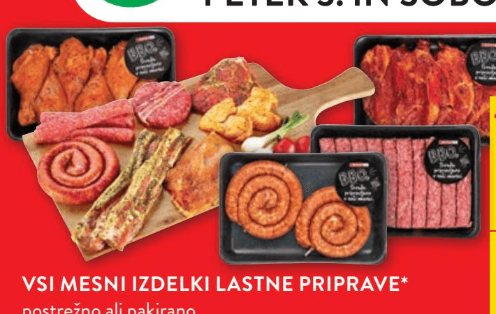 Vsi mesni izdelki lastne priprave Akcija v trgovini Spar