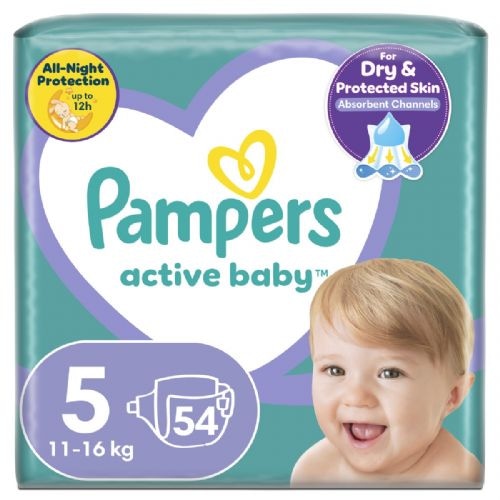 Pampers Active Baby plenice 54 kosov - Akcija v trgovini Dm