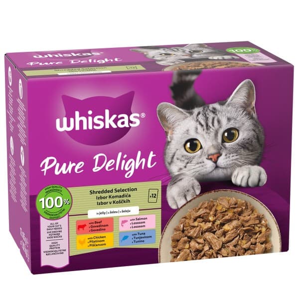 Izbor hrane v vrečki Whiskas 12x85 g Akcija v trgovini E.Leclerc