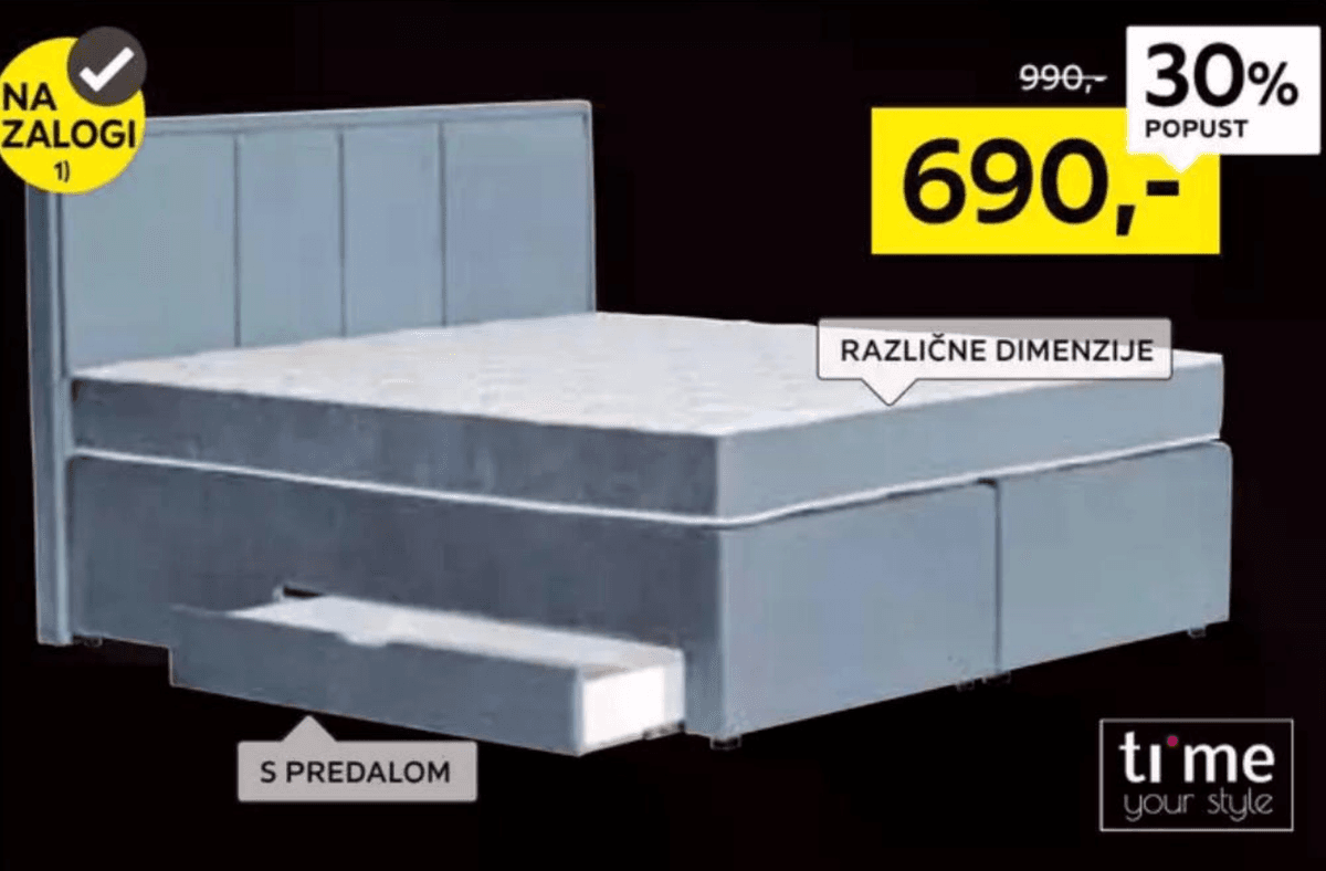 Postelja z vzmetnico time your style Akcija v trgovini Lesnina