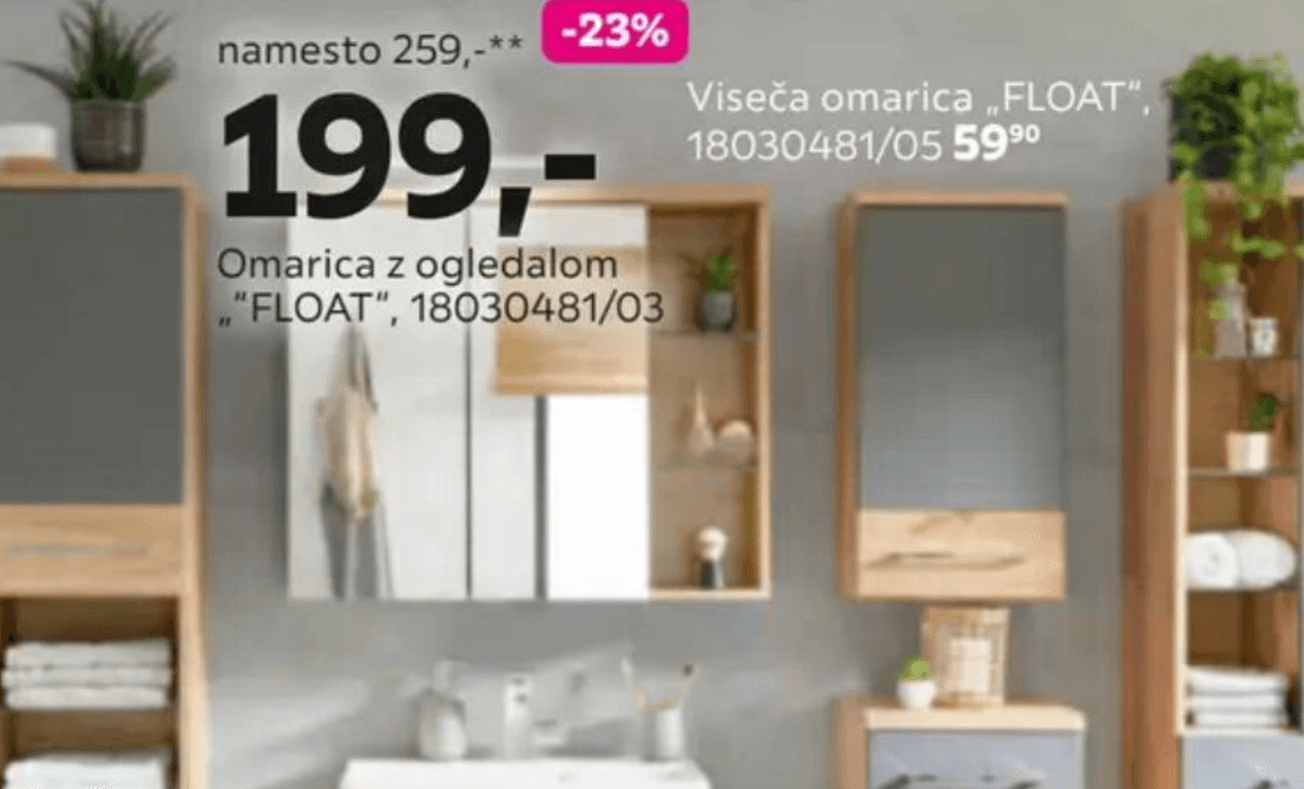 Omarica z ogledalom "FLOAT" - Akcija v trgovini Mömax