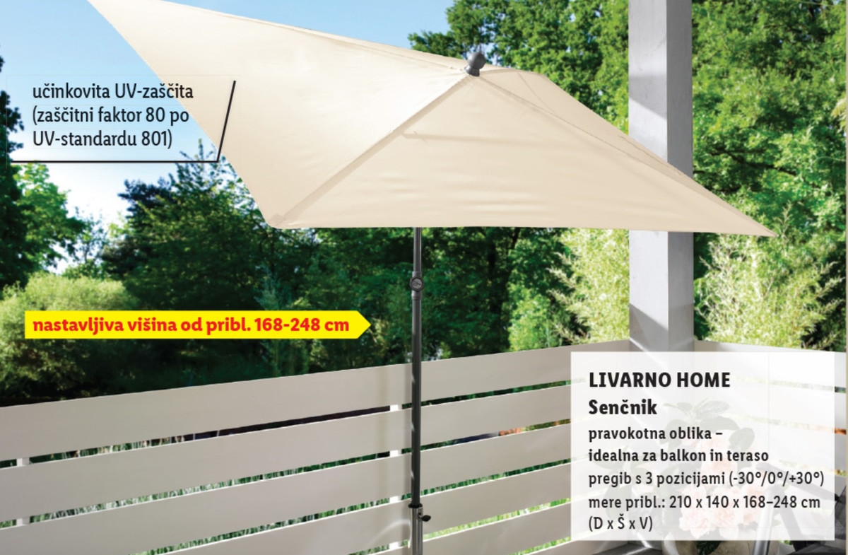 Senčnik LIVARNO home - Akcija v trgovini Lidl