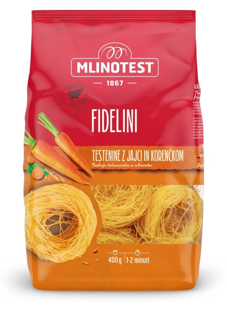Jajčne testenine Mlinotest s korenčkom 400 g ali 450 g Akcija v trgovini E.Leclerc