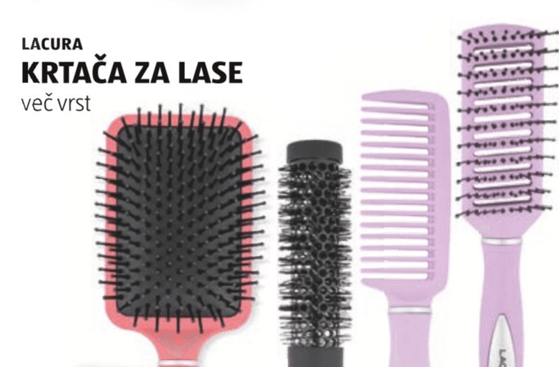 Krtača za lase Lacura Akcija v trgovini Hofer
