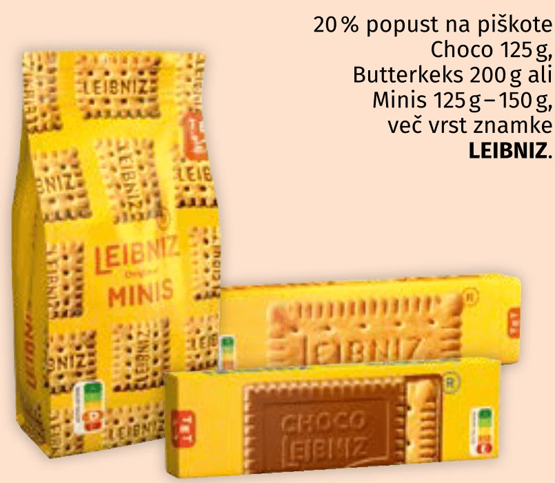 Leibniz Piškoti 125g-200g - Akcija v trgovini Mueller