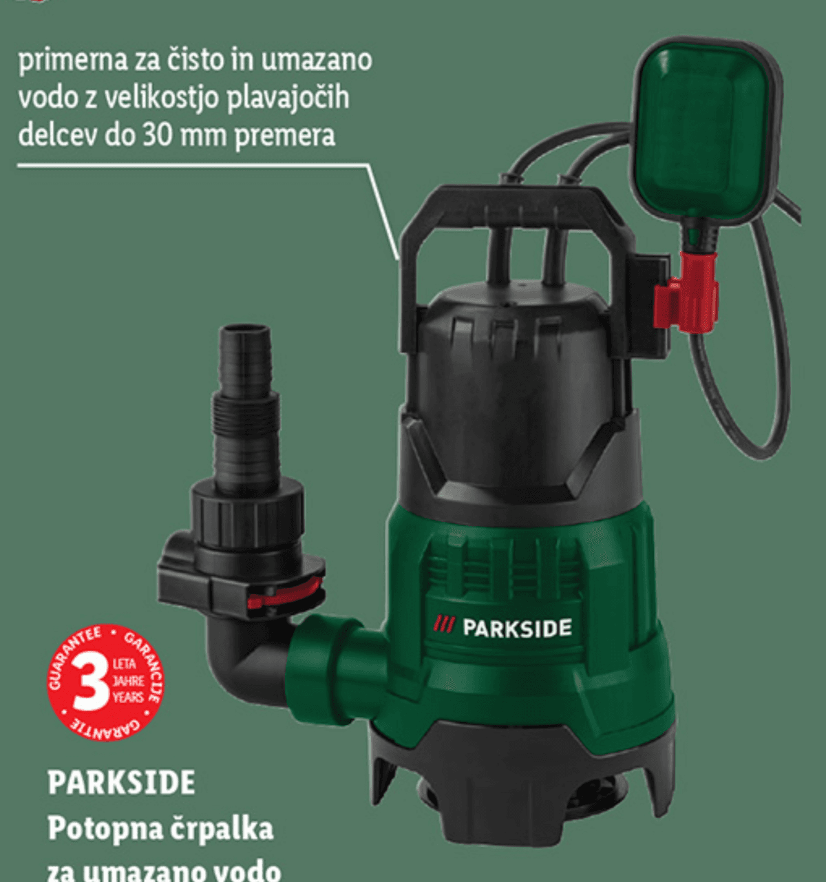 PARKSIDE Potopna črpalka za umazano vodo Akcija v trgovini Lidl