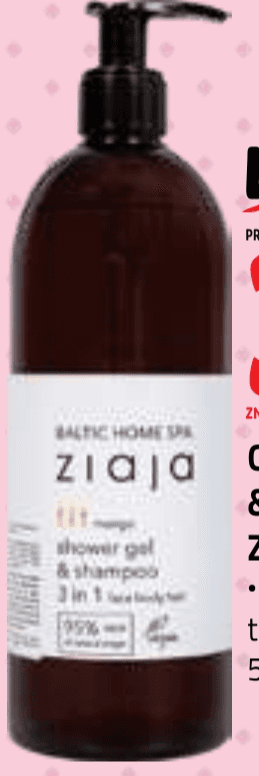 Gel za tuširanje & šampon za lase Ziaja 500 ml Akcija v trgovini E.Leclerc