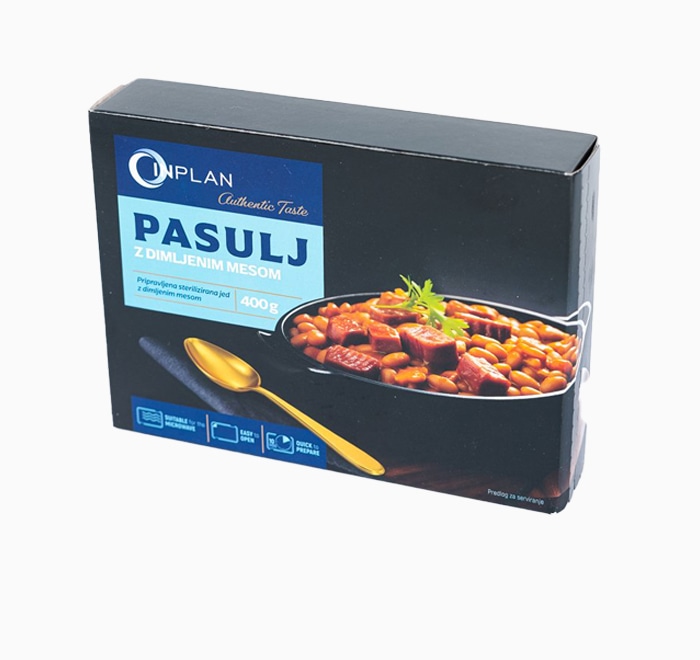 Pasulj z dimljenim mesom 400 g - Akcija v trgovini Jager