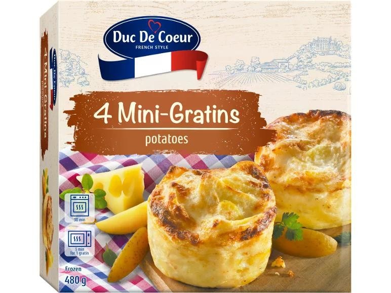 Duc De Coeur mini gratinirana priloga iz krompirja ali treh vrst zelenjave 480 g Akcija v trgovini Lidl