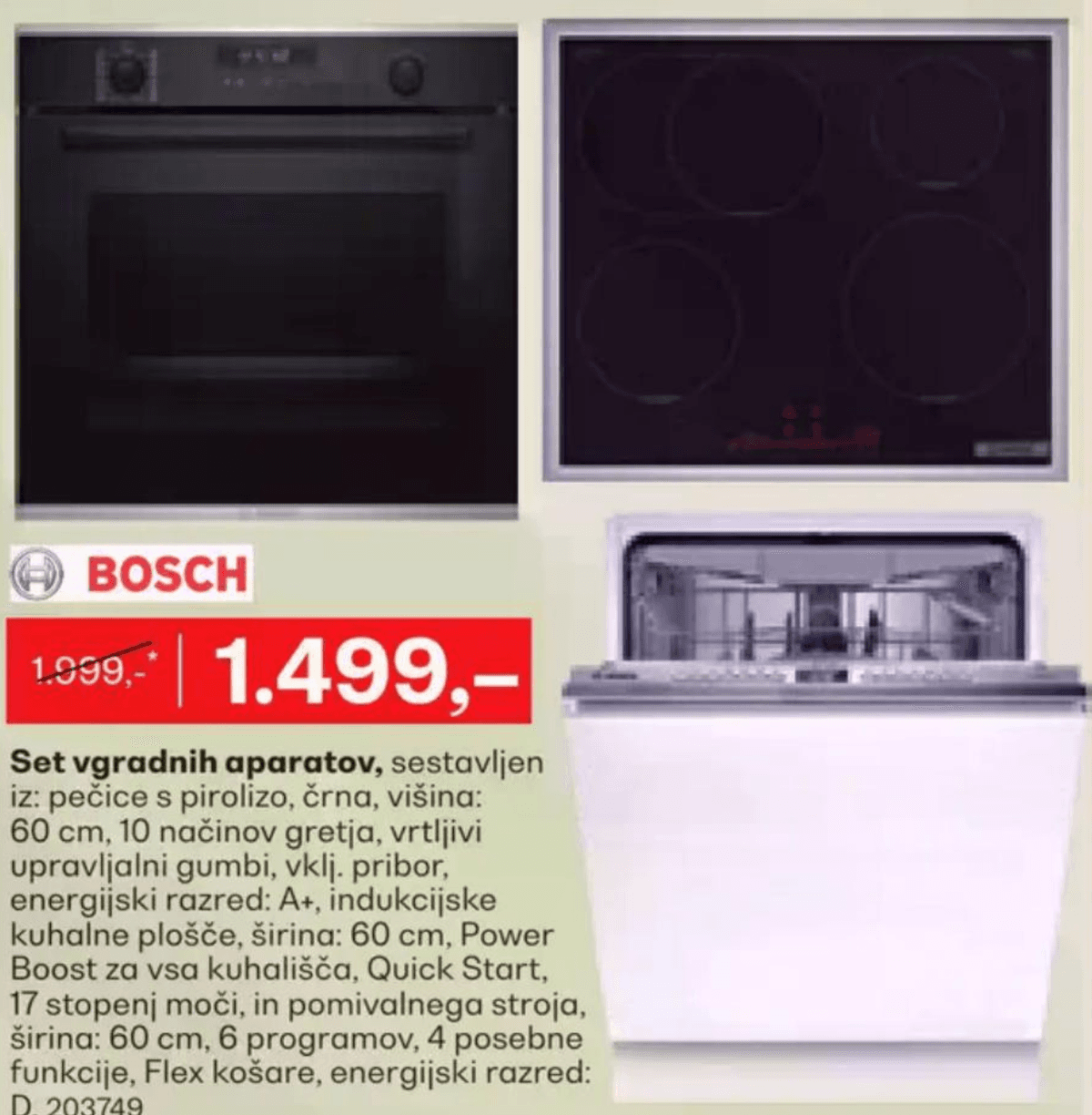 Bosch set vgradnih aparatov Akcija v trgovini Dipo
