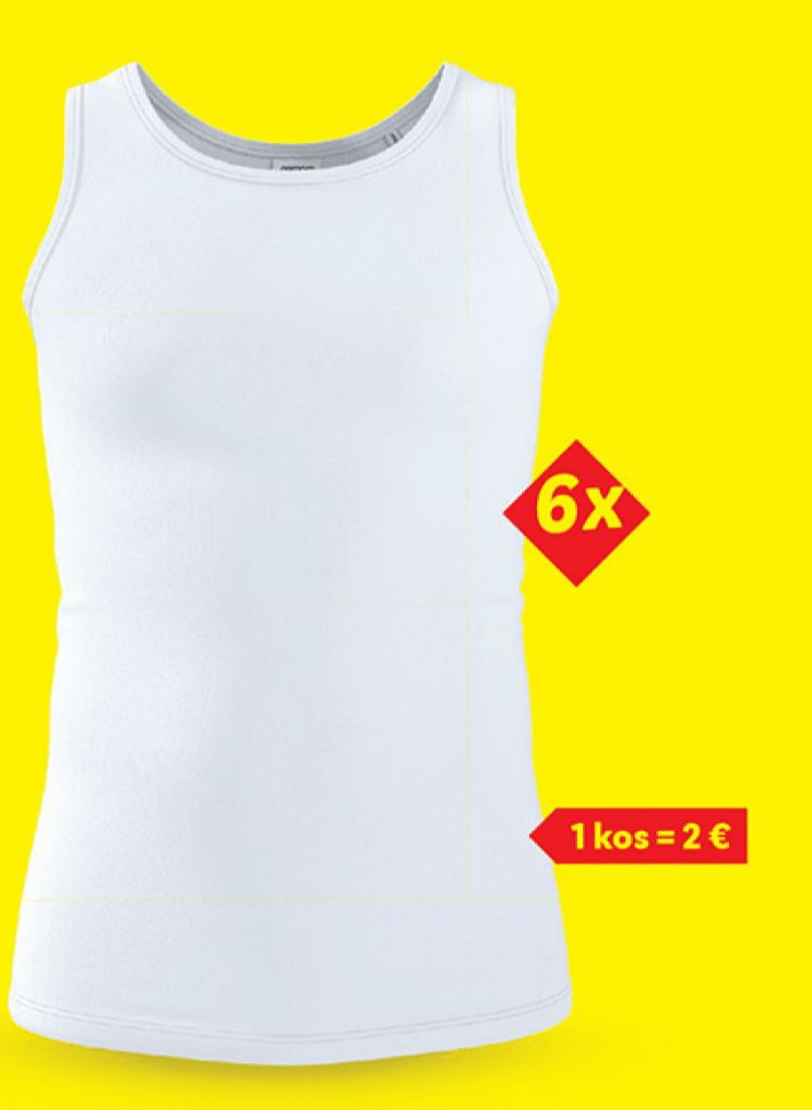 Esmara Men moška spodnja majica 6 kosov Akcija v trgovini Lidl