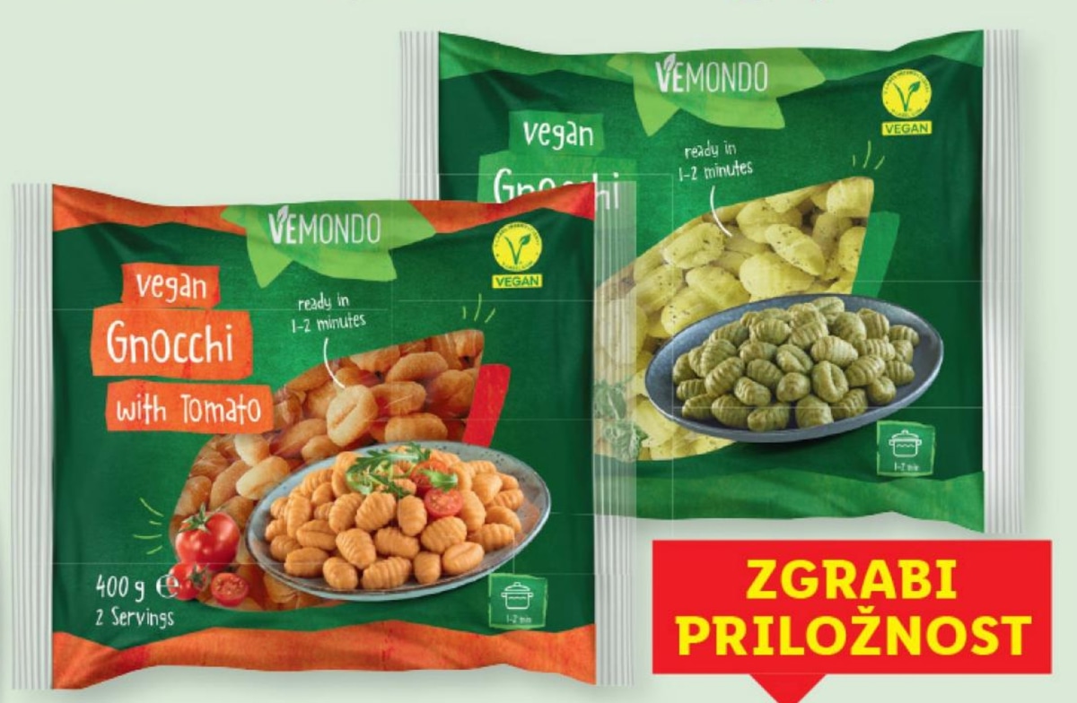 Vemondo Veganski njoki 400/600 g - Akcija v trgovini Lidl