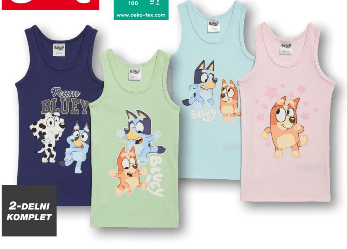 Bluey otroška spodnja majica Akcija v trgovini Kik