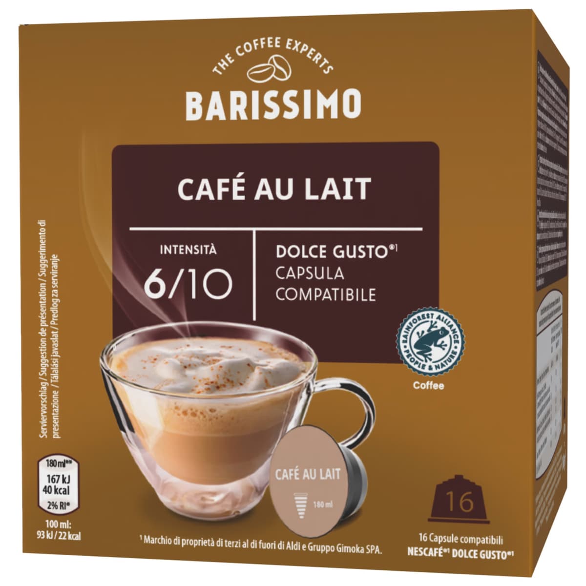 Barissimo Kavne kapsule, Café au Lait 16 kosov Akcija v trgovini Hofer