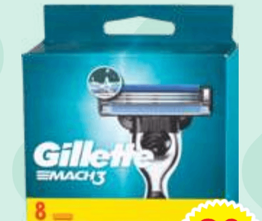 Nastavek za britje Gillette Mach3 8 nastavkov Akcija v trgovini E.Leclerc