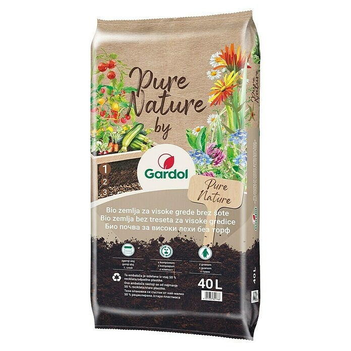 Bio zemlja za visoko gredo 'Pure Nature' 40 L Gardol - Akcija v trgovini Bauhaus