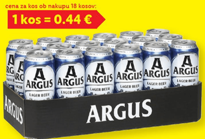 ARGUS Svetlo pivo 12+6 gratis Akcija v trgovini Lidl