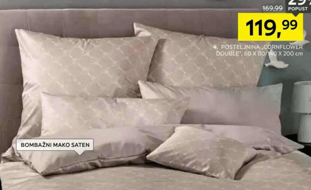 Posteljnina „CORNFLOWER DOUBLE" 60 X 80/140 X 200 cm JOOP! - Akcija v trgovini Lesnina