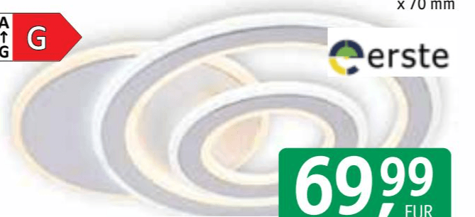 Svetilka stropna LED Erste Alla 6.860 lm, 520 x 420 x 70 mm Akcija v trgovini Jager