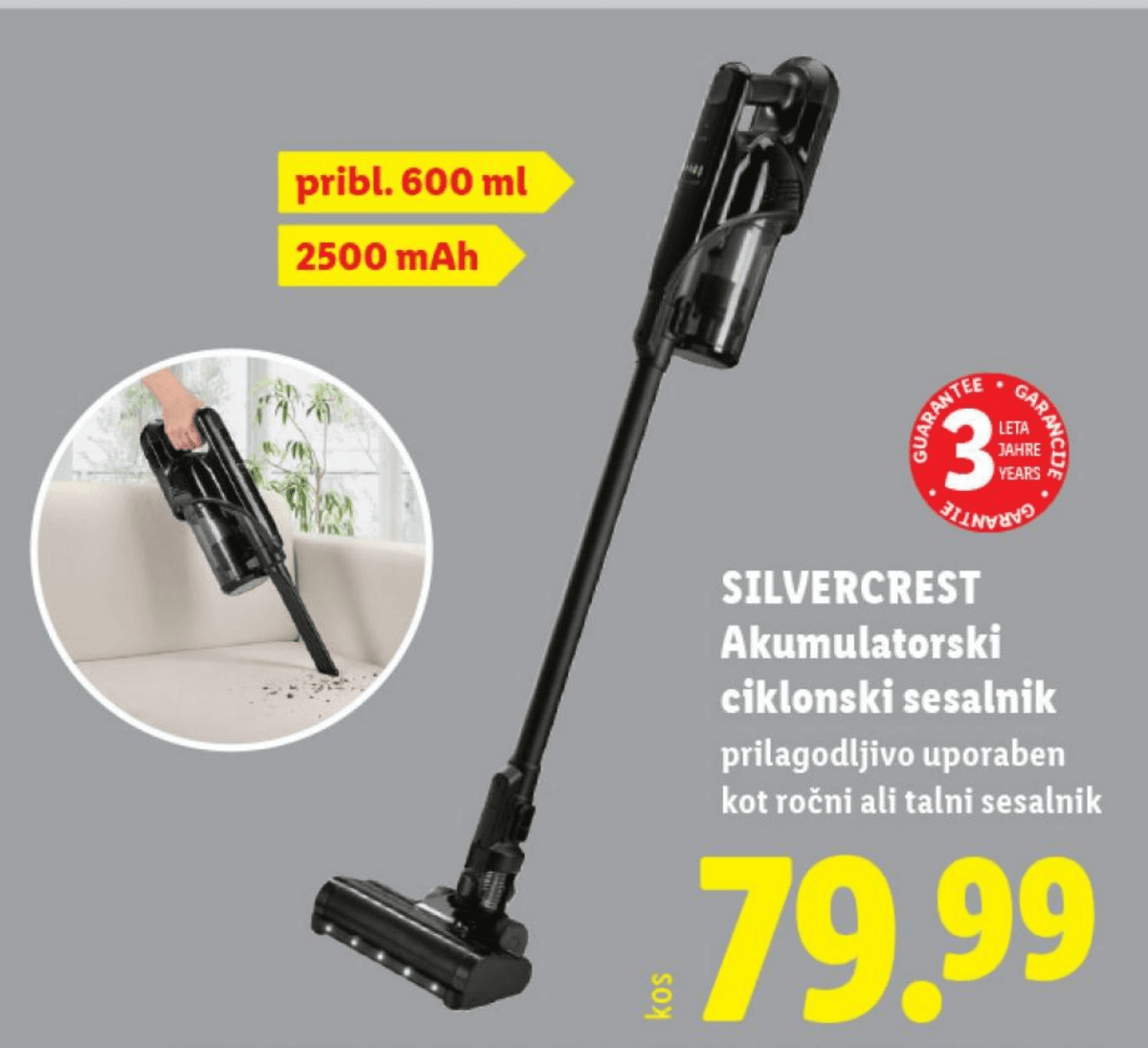 SILVERCREST Akumulatorski ciklonski sesalnik Akcija v trgovini Lidl