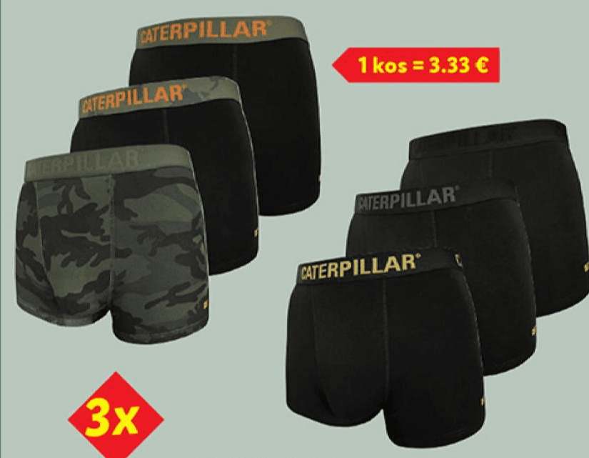 CATERPILLAR Moške boksarice 3x Akcija v trgovini Lidl