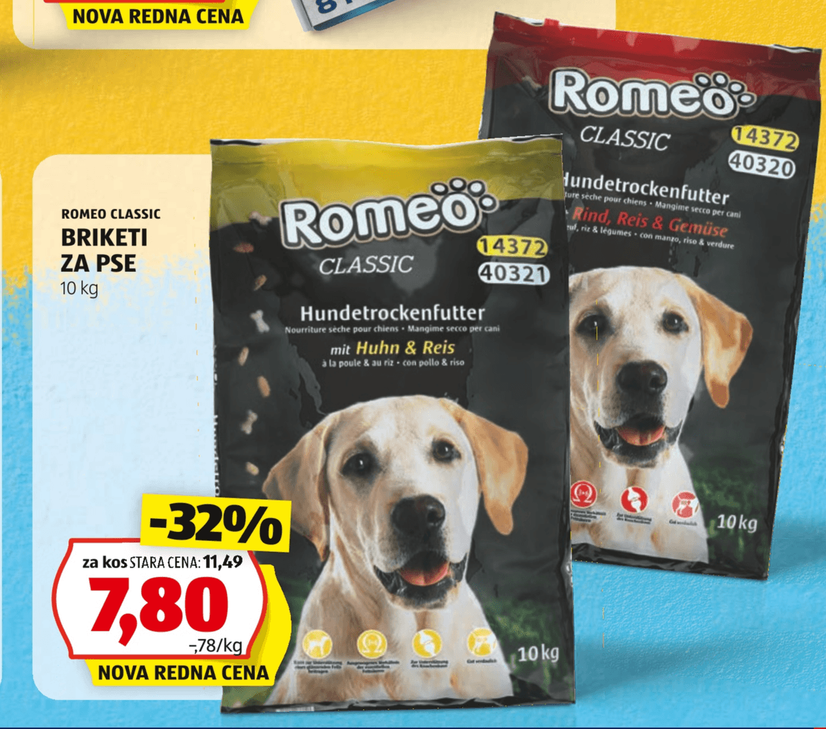 Romeo Classic Briketi za pse 10 kg - Akcija v trgovini Hofer