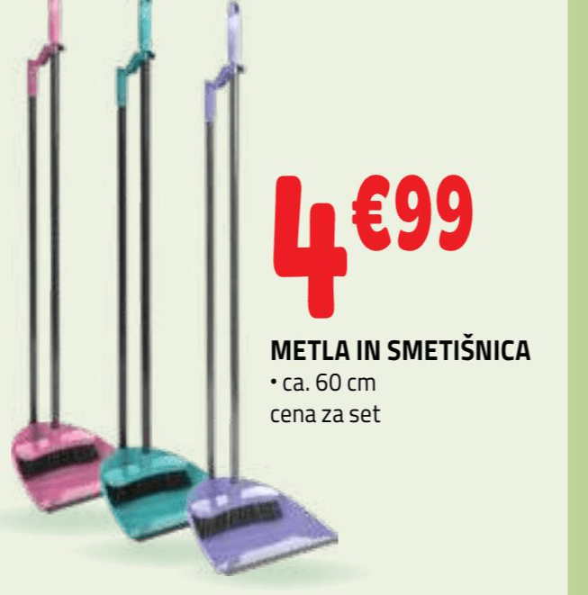 Metla in smetišnica 60 cm Akcija v trgovini E.Leclerc